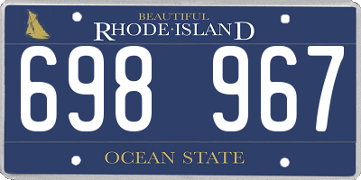 RI license plate 698967