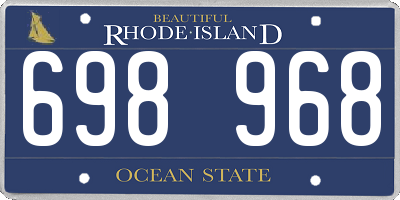 RI license plate 698968