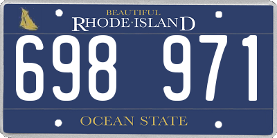 RI license plate 698971