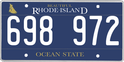 RI license plate 698972