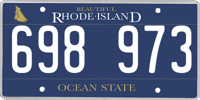RI license plate 698973