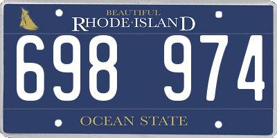RI license plate 698974