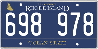 RI license plate 698978
