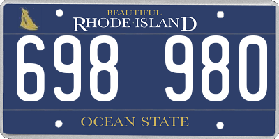 RI license plate 698980