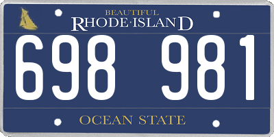 RI license plate 698981