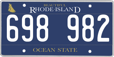 RI license plate 698982