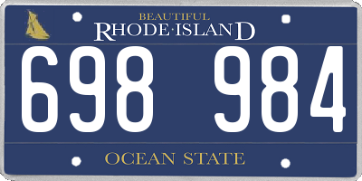 RI license plate 698984