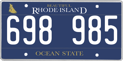 RI license plate 698985