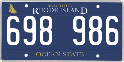 RI license plate 698986
