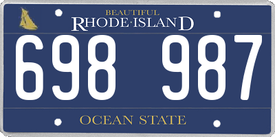 RI license plate 698987