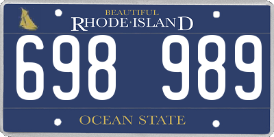 RI license plate 698989