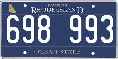 RI license plate 698993