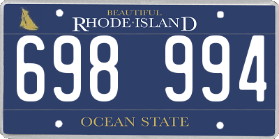 RI license plate 698994