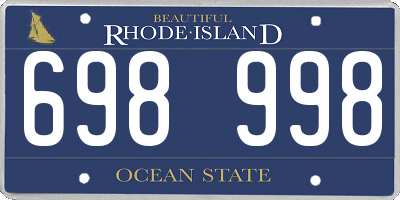 RI license plate 698998