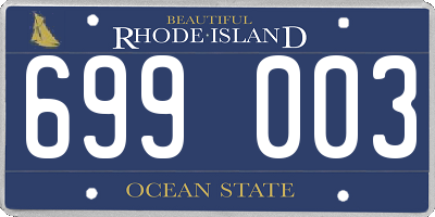 RI license plate 699003