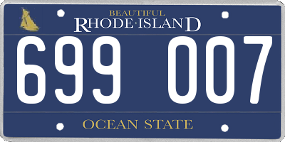 RI license plate 699007