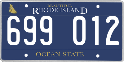 RI license plate 699012