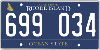 RI license plate 699034