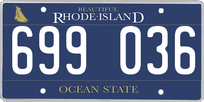 RI license plate 699036