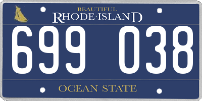 RI license plate 699038