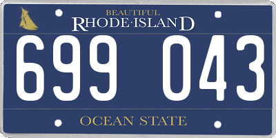 RI license plate 699043