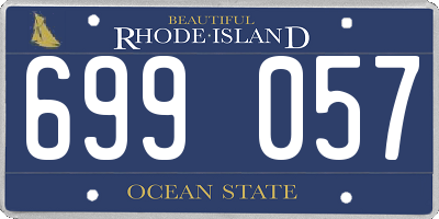 RI license plate 699057