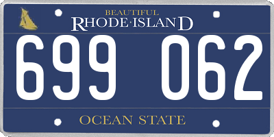 RI license plate 699062