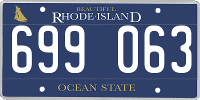 RI license plate 699063