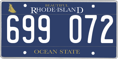 RI license plate 699072