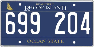 RI license plate 699204