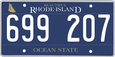 RI license plate 699207