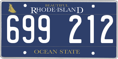 RI license plate 699212
