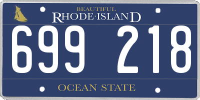 RI license plate 699218