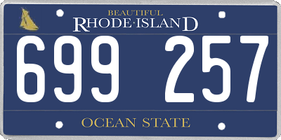 RI license plate 699257