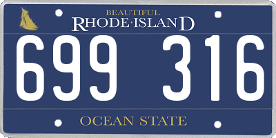 RI license plate 699316