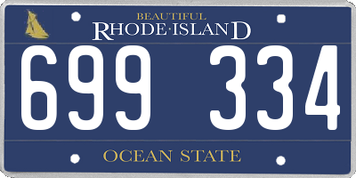 RI license plate 699334