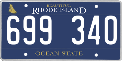 RI license plate 699340