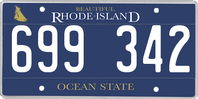 RI license plate 699342