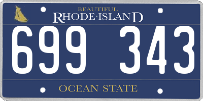 RI license plate 699343