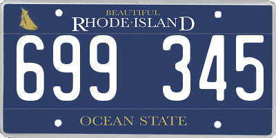 RI license plate 699345