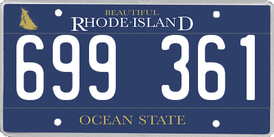 RI license plate 699361
