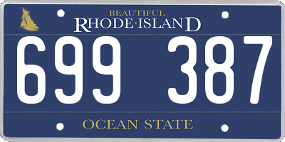 RI license plate 699387