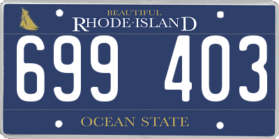RI license plate 699403