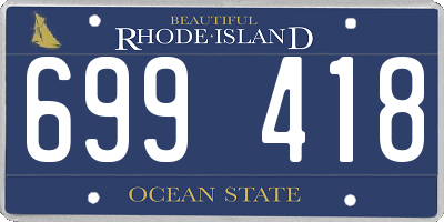 RI license plate 699418