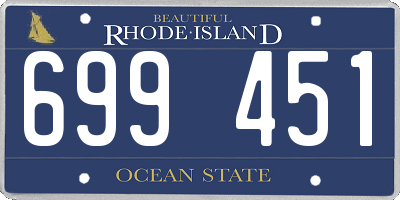 RI license plate 699451