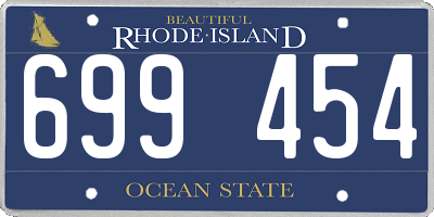 RI license plate 699454