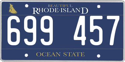 RI license plate 699457