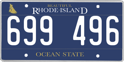 RI license plate 699496