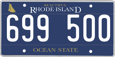 RI license plate 699500