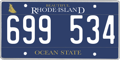 RI license plate 699534